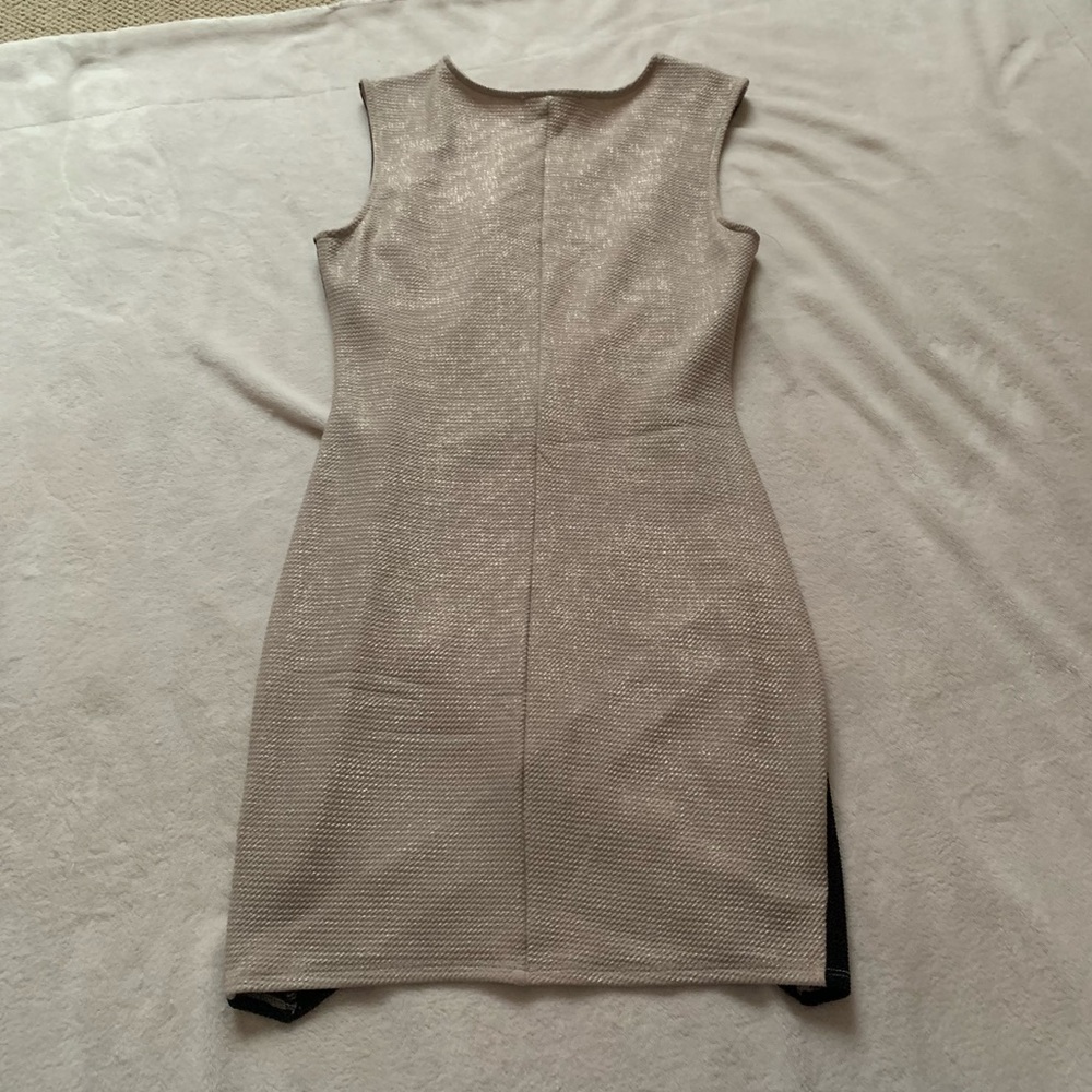 The Vintage Shop Fancy Gold & Black Bodycon Mini Dress Size M - Picture 2 of 3